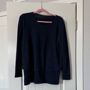 Diane Gilman Navy Blue Tunic Top